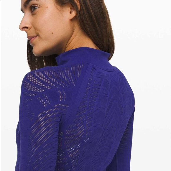 NWT Lululemon Aurora 1/2 Zip Reveal Larkspur Blue Rare New Sweater Top 6 - Picture 3 of 6